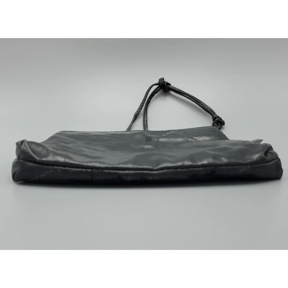 Pacific Connections 80sCrossbody Purse Clutch Leather Embroidered Scallop Ruched